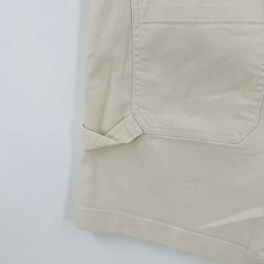 J. Crew Foundry Chino‎ Utility Shorts Cream Cotton Stretch Flat Front Size 12